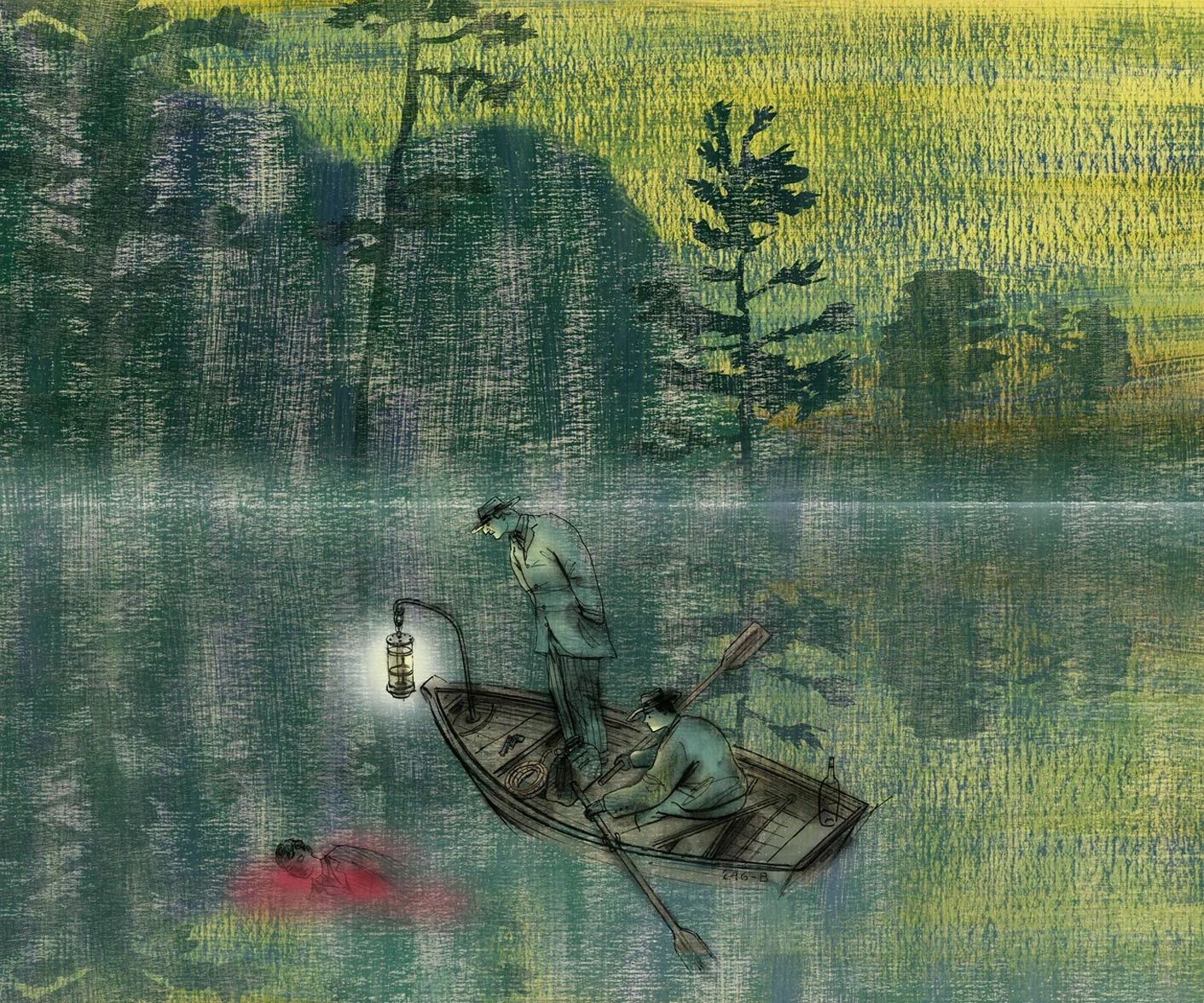 ^ The Witness (aka: Upstate New York) a crime drawing by Steven Salerno (ink, gouache, digital)