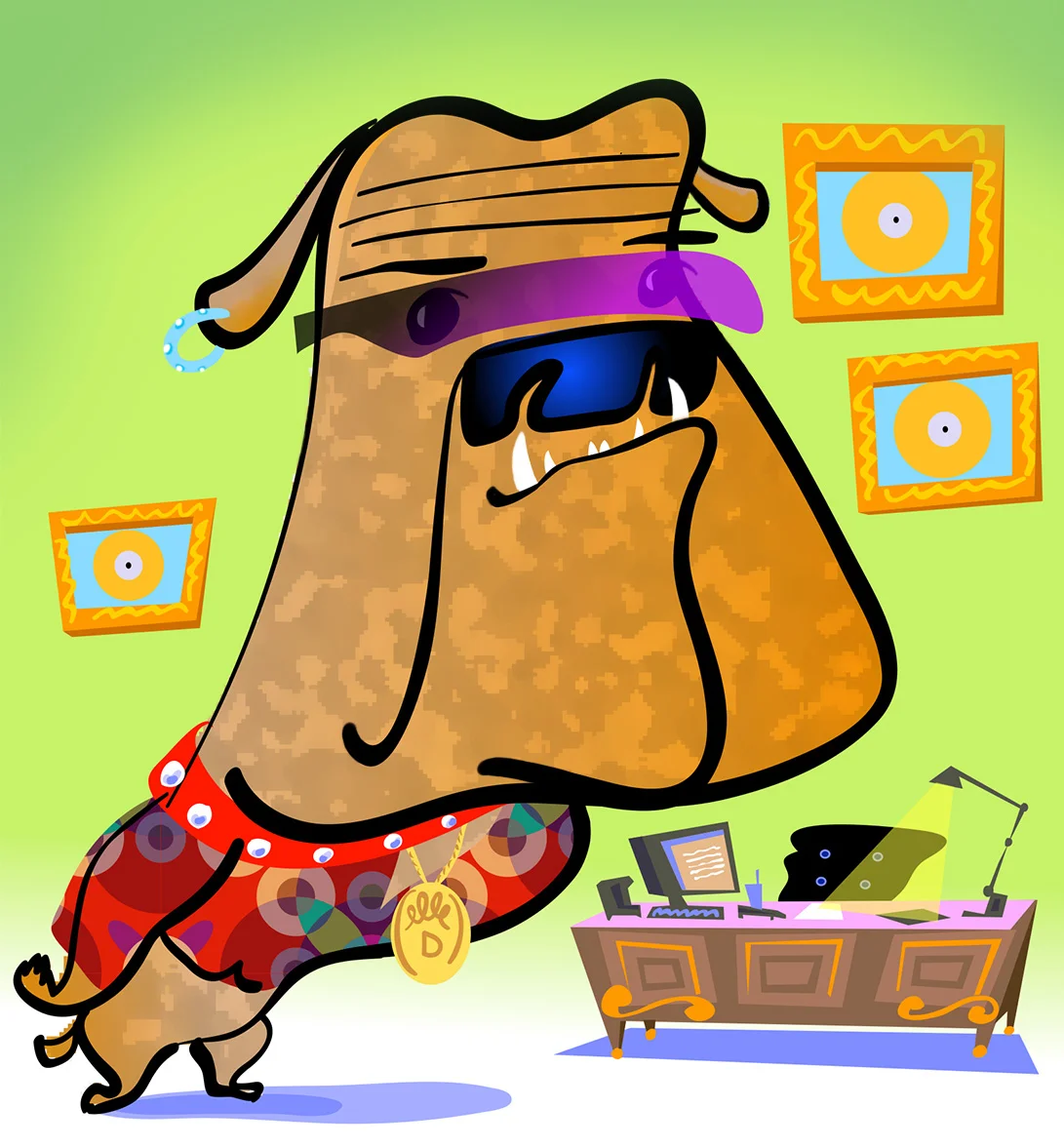 D Dawg -cartoon character design by Steven Salerno