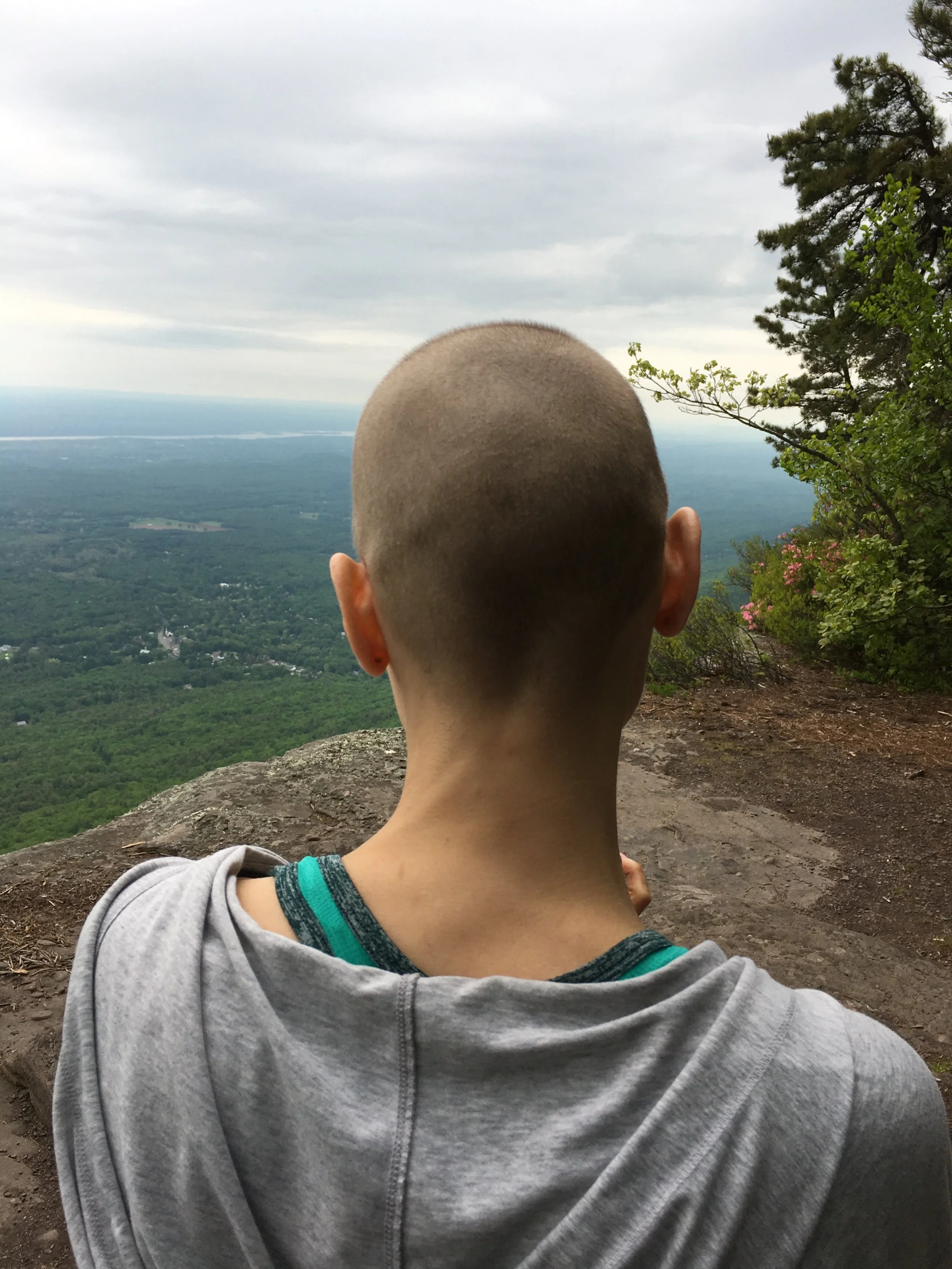 Hiking in the Catskills. Look at all my hair!