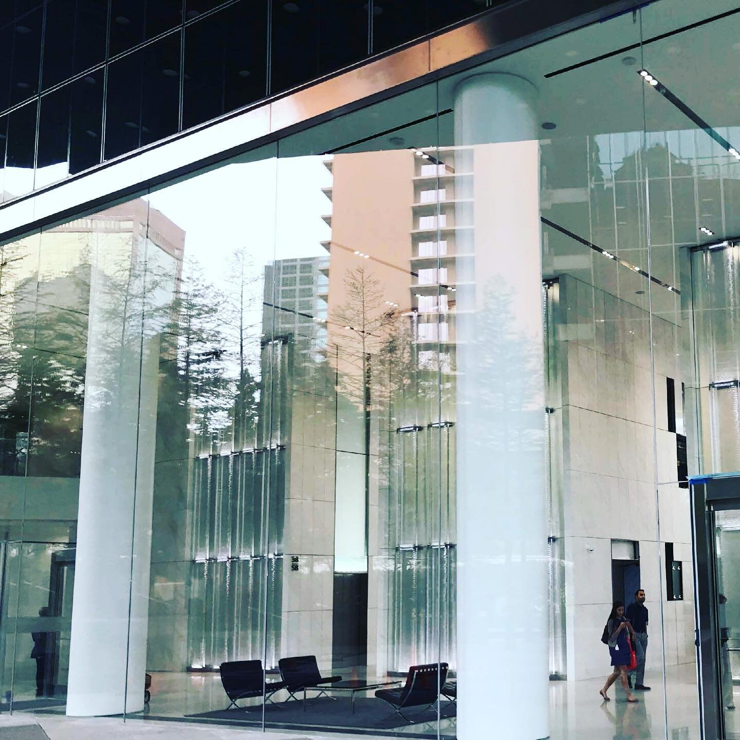 Glass under glass...lobby renovation at I.M. Pei&rsquo;s iconic Fountain Place featuring Sentech&rsquo;s VetraSpan system.  Free span 10&rsquo;x29&rsquo; facade glass to maximize transparency and illuminate the lobby in natural light.  Designed by @g