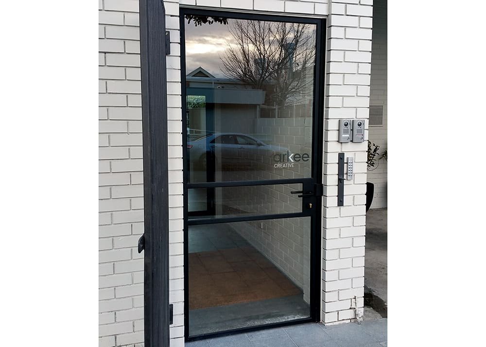 Office Entry Large Single Door (Electric Strike And Keypad Closer Look)