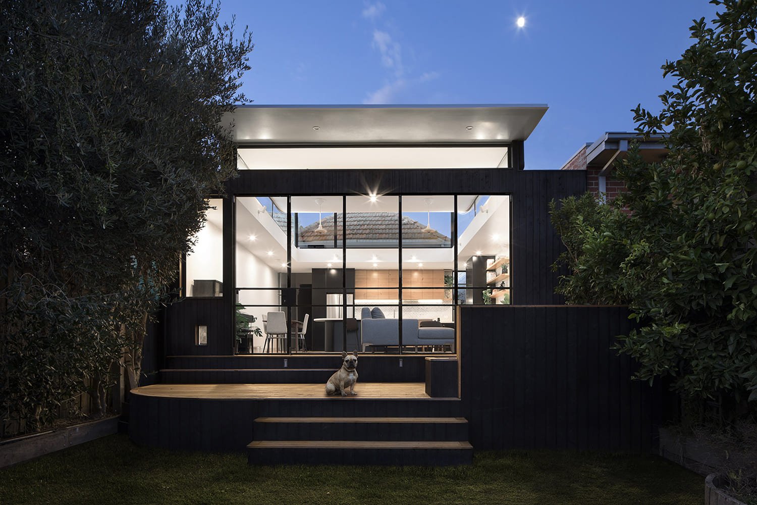 Private Residence Five Leaf Bifold Doors Night View