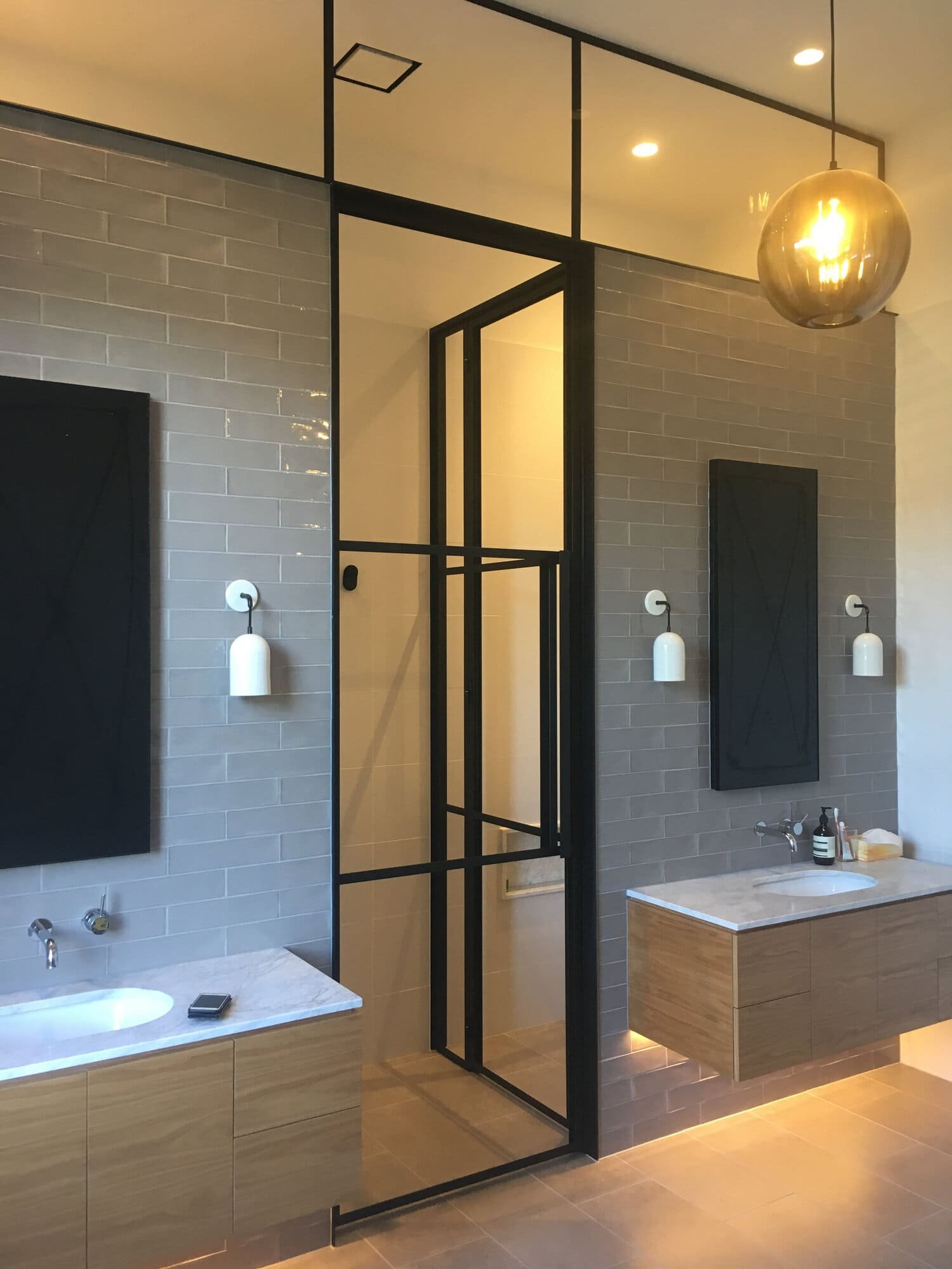 Three Panel Single Bathroom Door Design