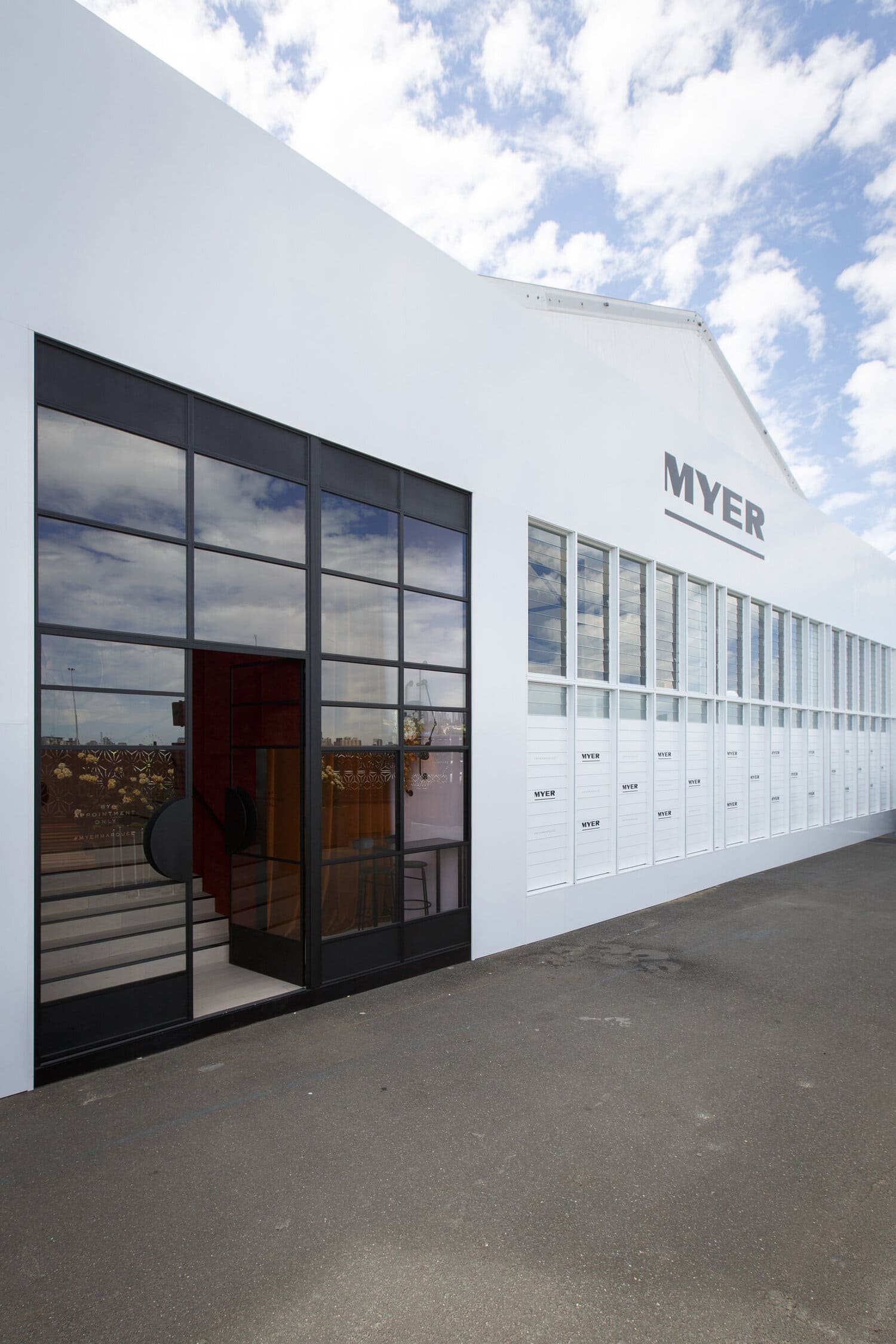 Myer Marquee Custom Double Doors With Lift Up Windows