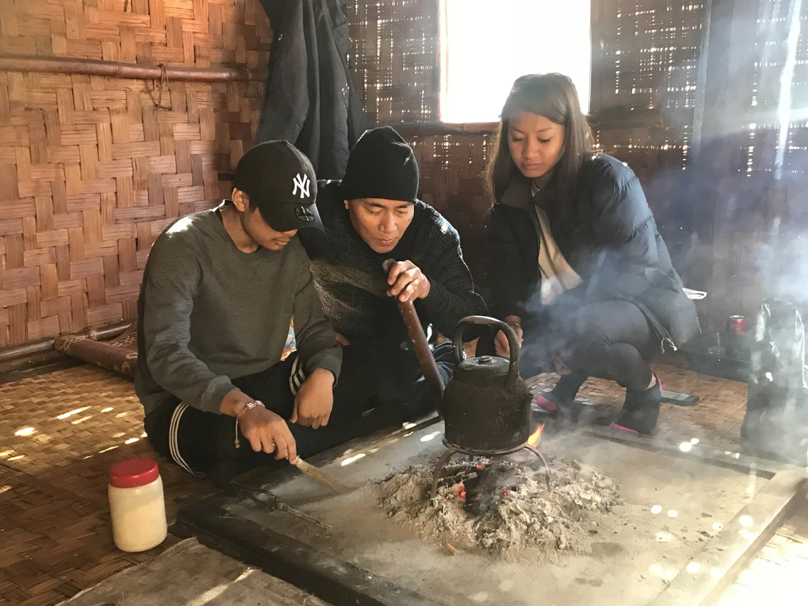 Samuel, Aye Zaw and Michelle making a nice cup of tea after dinner