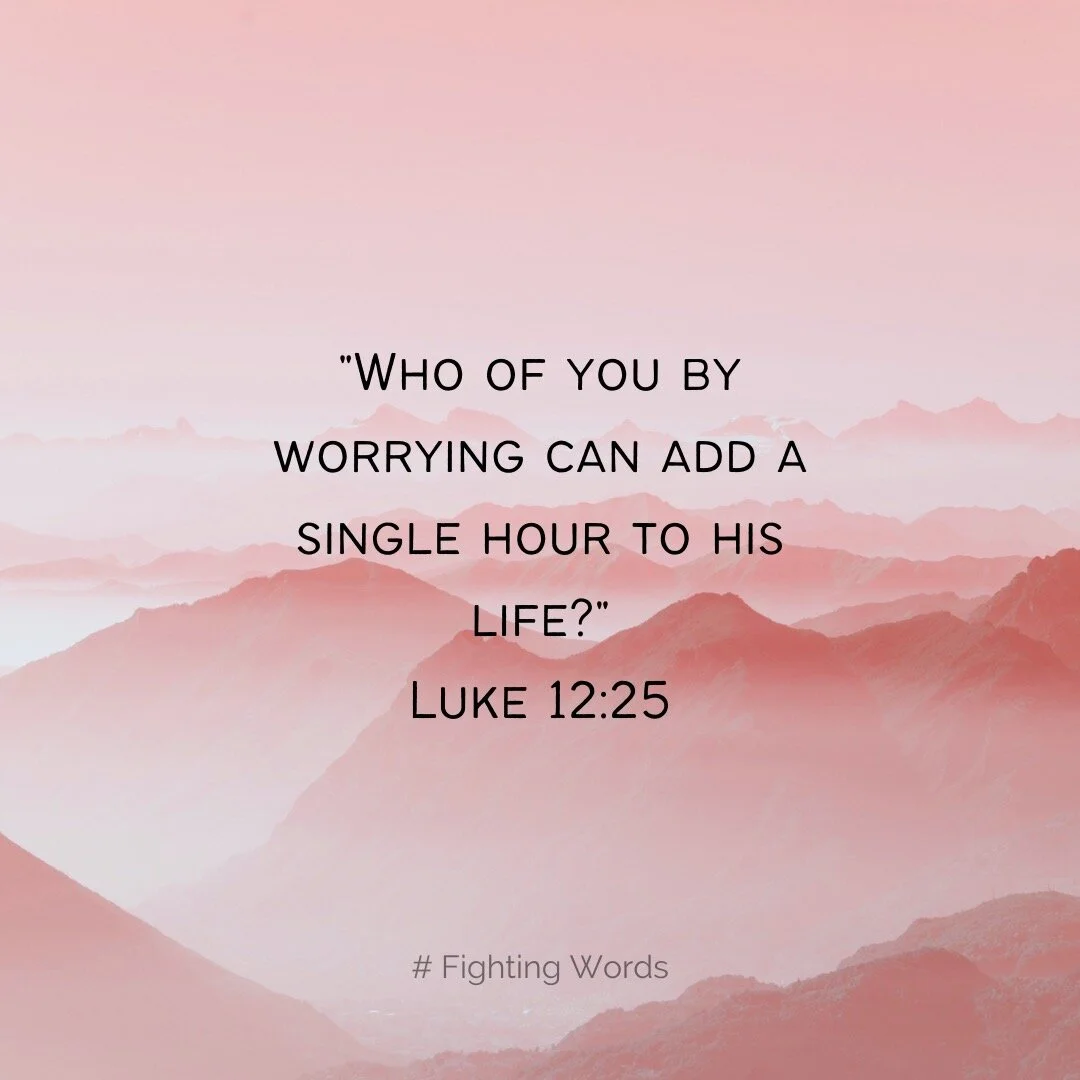 Fighting Words Friday: Who of you by worrying can add a single hour to your life?