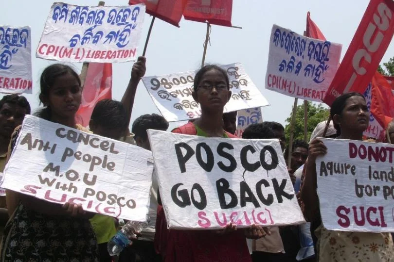 Protests against POSCO in Odisha province, India, where entire communities are threatened with destruction in the name of development said to serve the greater good.