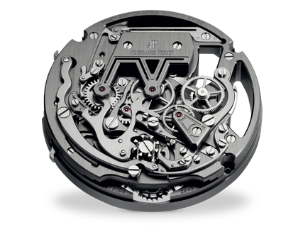 Back view with chronograph mechanism