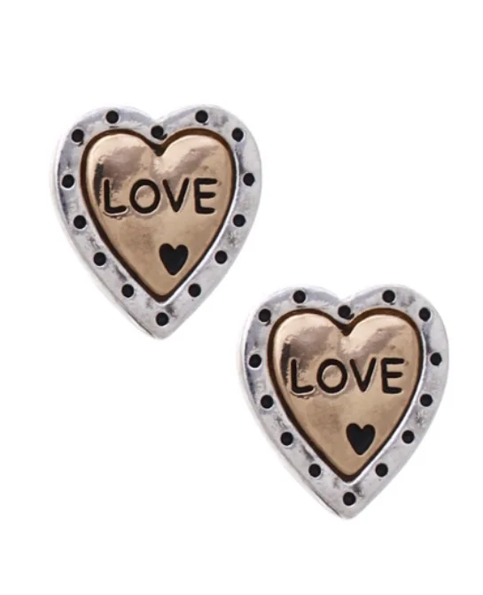Love - Heart Stud Earrings