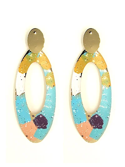 Painted Oval Earrings