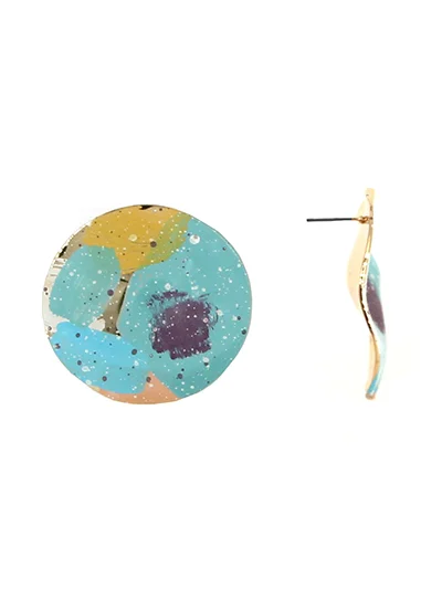 Painted Disc Earrings