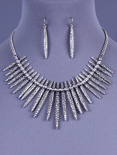 Epoxy Bar Necklace and Earrings Set