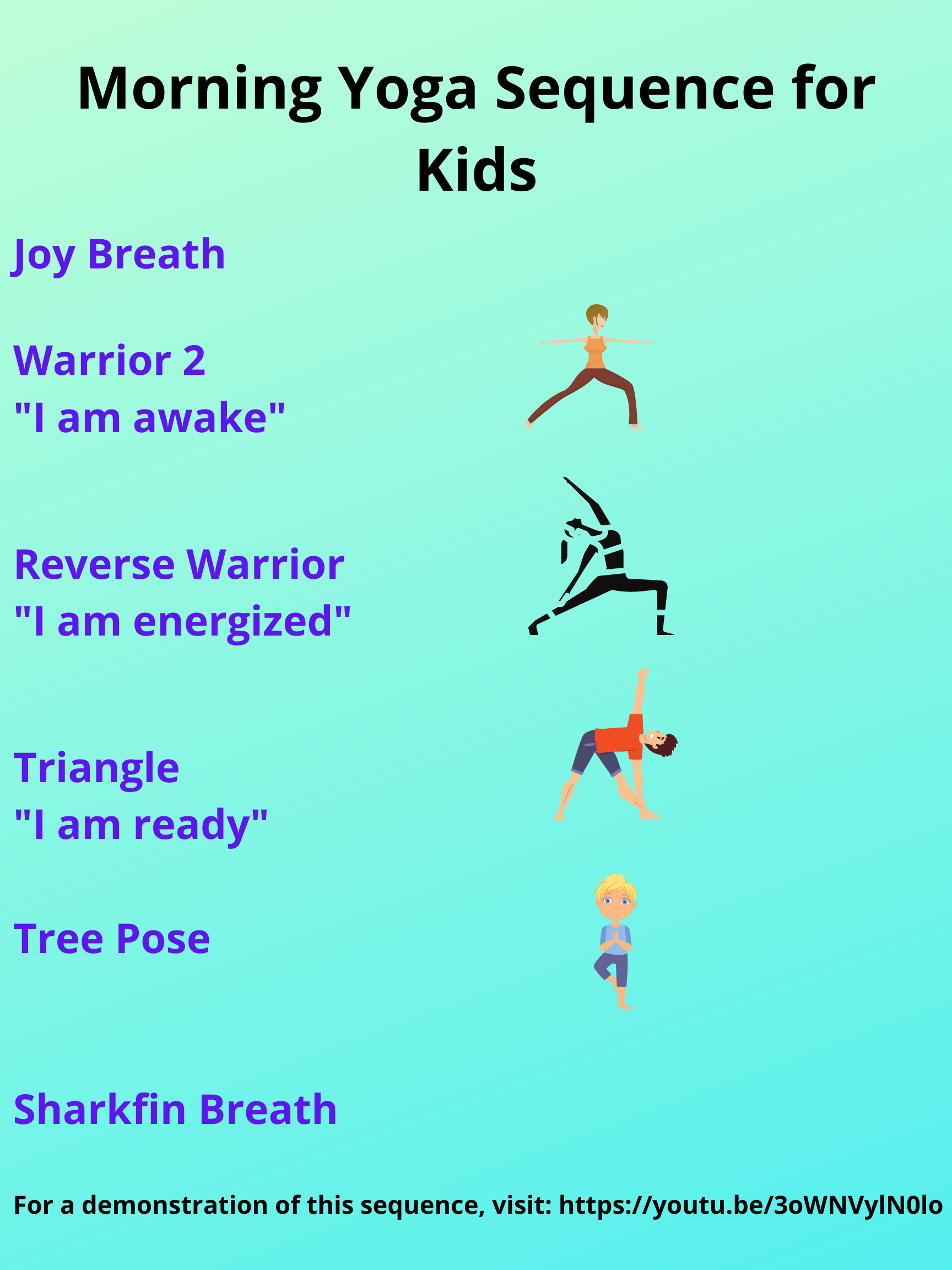 Morning Yoga Sequence Poster — Shining Kids Yoga
