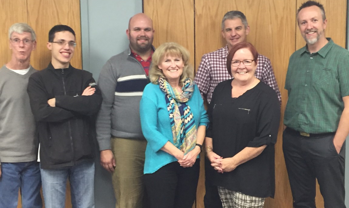 Left to Right: Brad Howcroft, Andrew Sweeny, Peter Buczkowski, Shirley Mather, David DeVidi, Laura Hanley and Brett Friesen