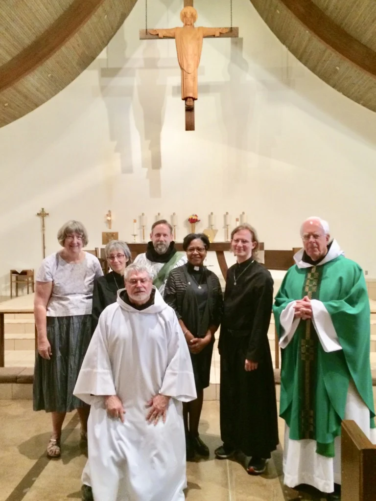 From the left: Oblate Cheryl, Novice Andrea, Br. Philip-Martin, Fr. Chad-Joseph, Oblate Joan, Novice Carter, Fr. Warren.