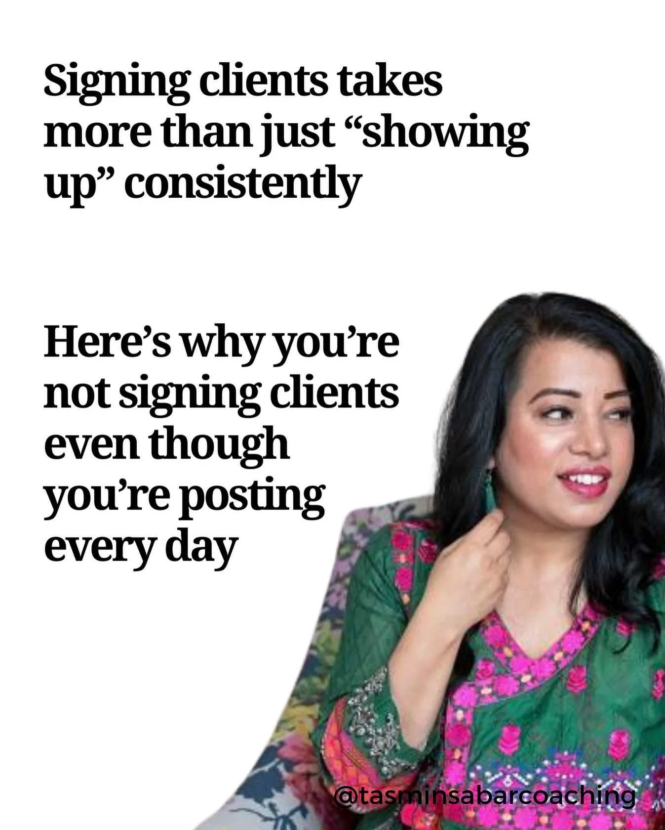 Signing consistent clients is about more than just &ldquo;showing up&rdquo; consistently

&ldquo;Show up consistently and the clients will come is what you were told&rdquo;.

So that&rsquo;s exactly what you&rsquo;ve been doing:-

👉🏼 Posting motiva