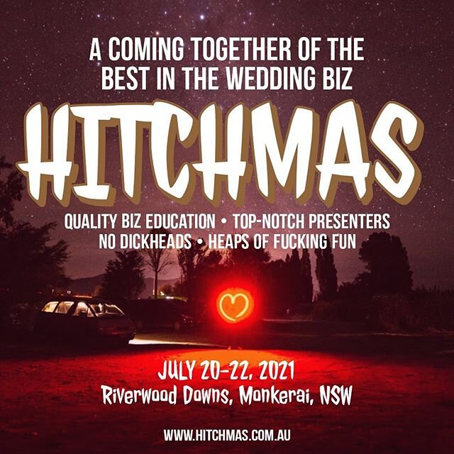 OK, here she is: HITCHMAS
.
An event like no other ever assembled in the wedding industry. You can find out more details by following the link in my bio or head to https://Hitchmas.com.au
.
If you&rsquo;re planning on attending an event in 2021, be s