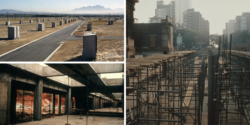 Header photo credits. Top left: Ângela Ferreira, Sites and Services, 1991-1992, Photographic silver gelatin print. © Ângela Ferreira. Bottom left and right: Johannesburg Art Gallery’s Meyer Pienaar Extension under construction, 1986. © Johannesburg Art Gallery Archives.