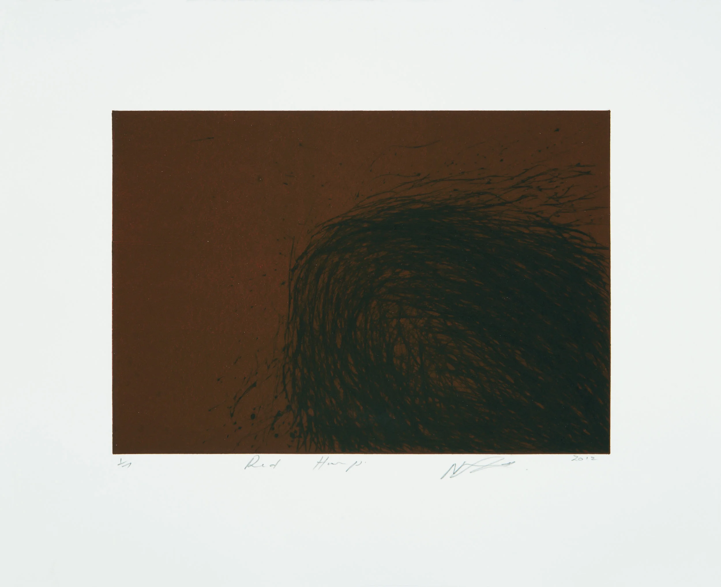 NANDIPHA MNTAMBO Red Hump, 2012 Dry Point Etching (Edition of 7 + 1 AP) 35,3cm x 43 cm