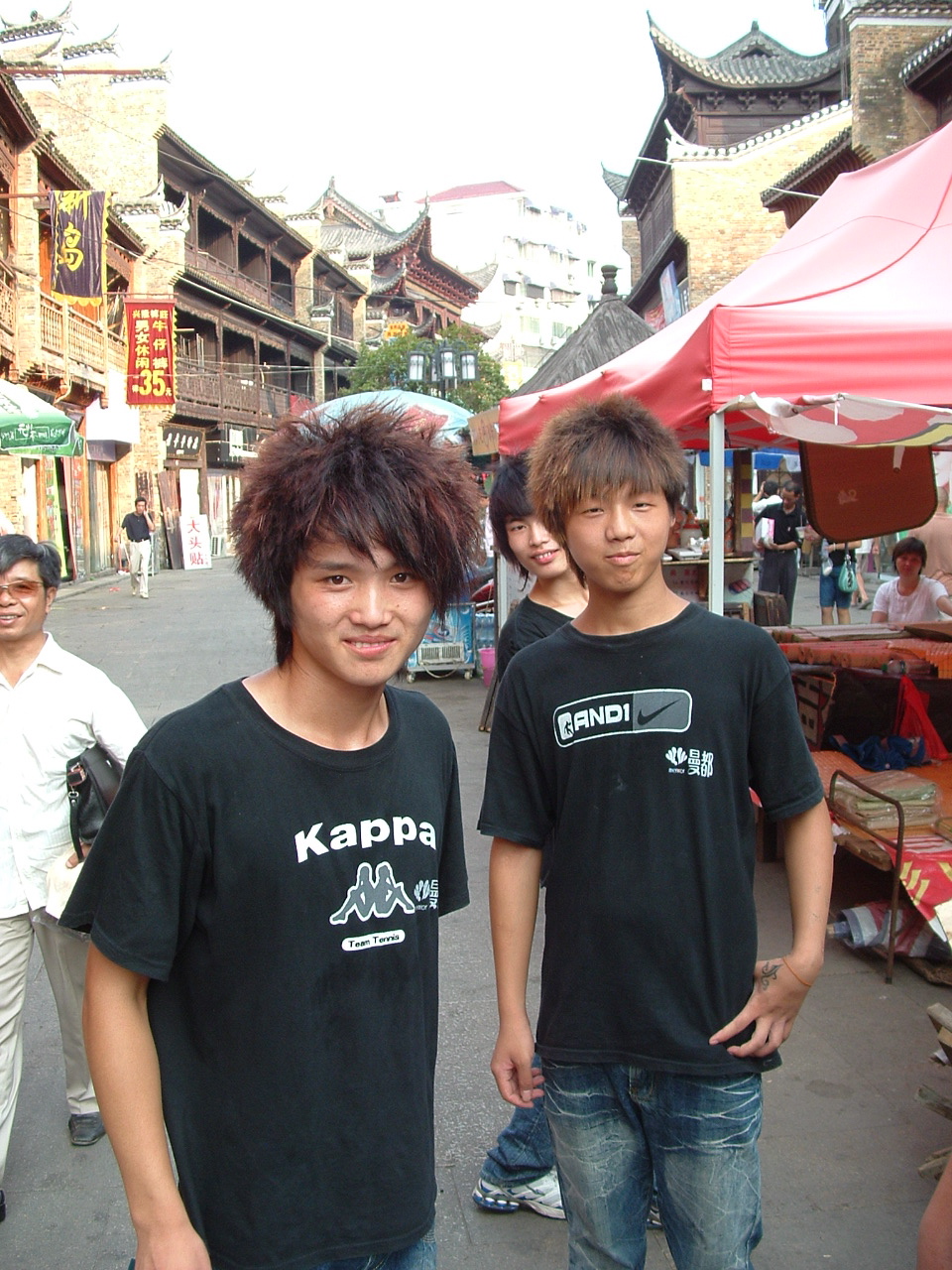 Teenagers hawking haircuts   