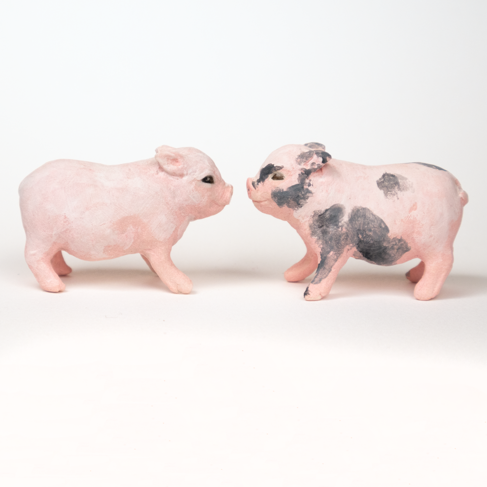 Tiny Piglet Frens Set in Glazed Porcelain — Corie J. Cole