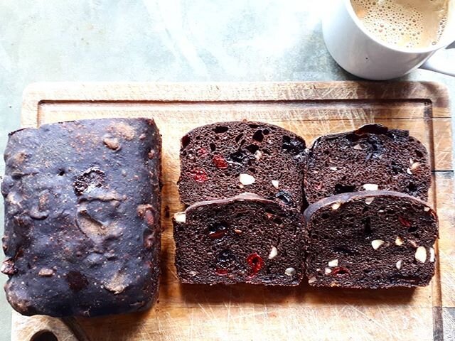 First draft of an impending Special: Chocolate Cherry Sourdough. Littered with almonds, sweetened with treacle and spiked almost imperceptibly with freshly brewed espresso, its just perfect for that slight bitter note snd gentle sweetness. The Assist