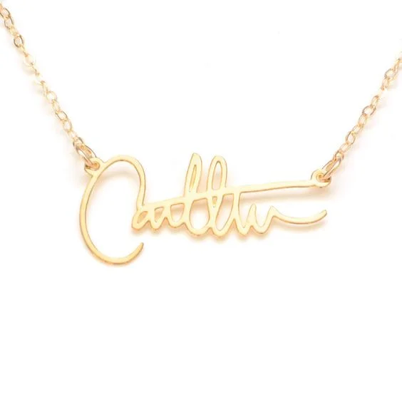 Calligraphy cut-out jewellery