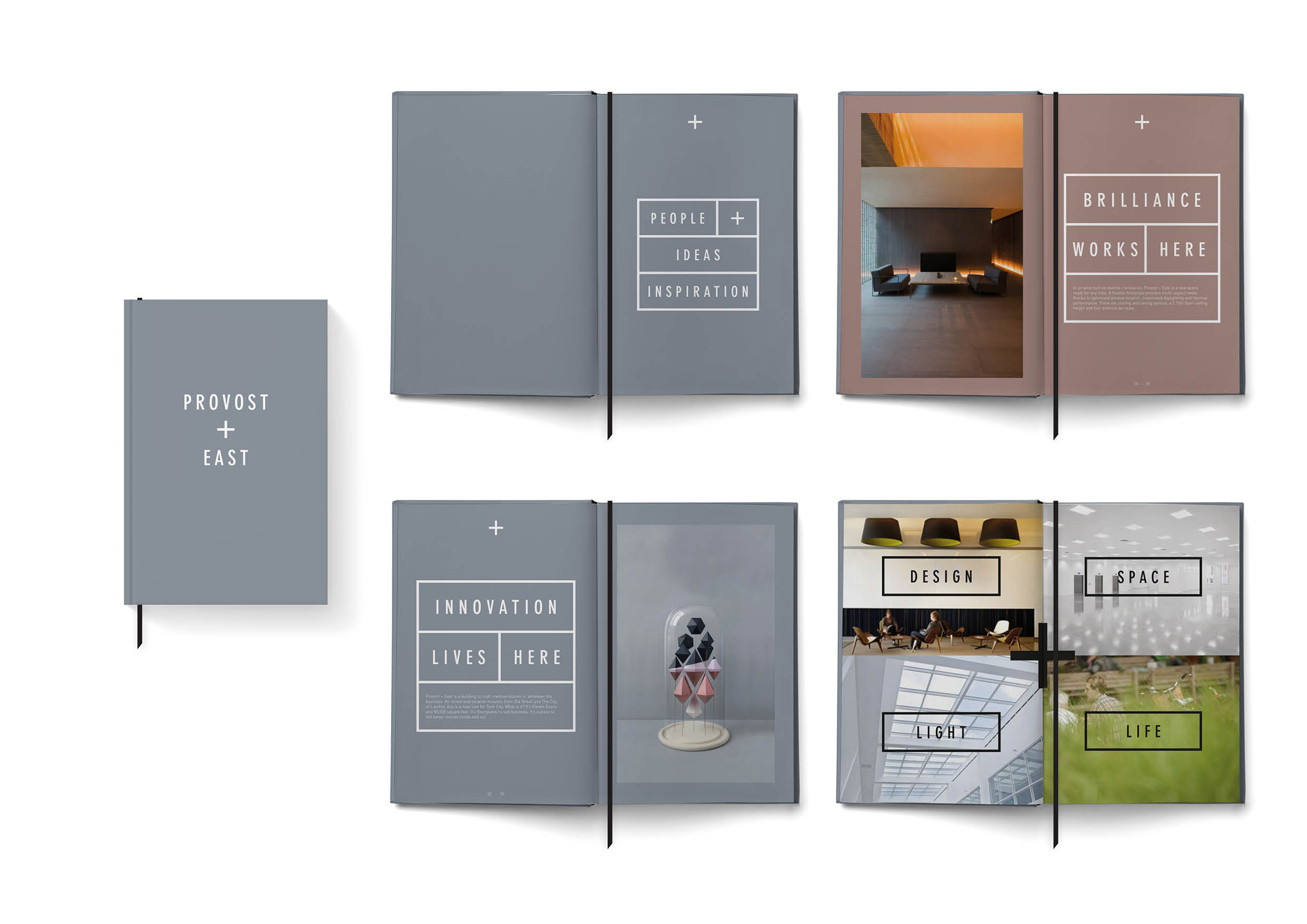 The launch brochure takes visual inspiration from the bible due to the strong religious history of the local area of Old Street, London. 