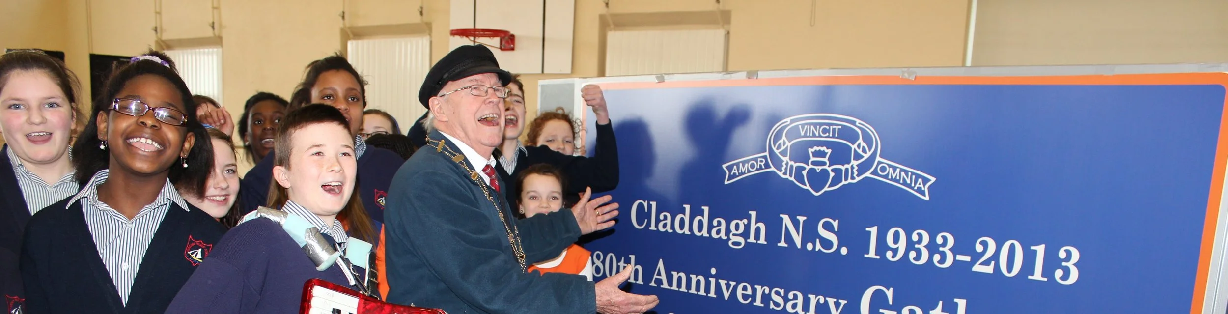 Claddagh NS 80th Anniversary Gathering King and Kids Banner.JPG