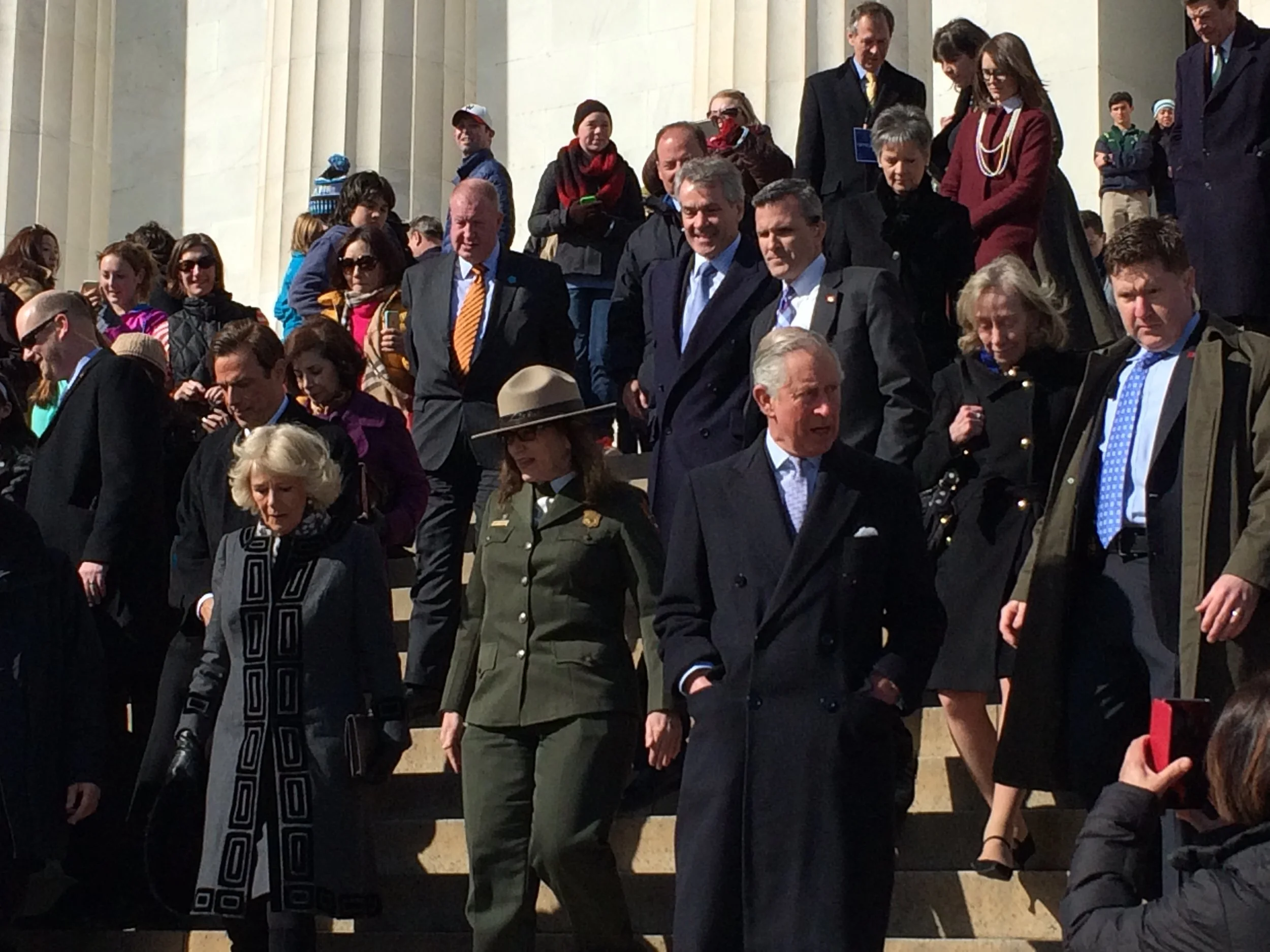  HRH The Prince of Wales and the Duchess of Cornwall visiting the Lincoln Memorial in Washington DC 