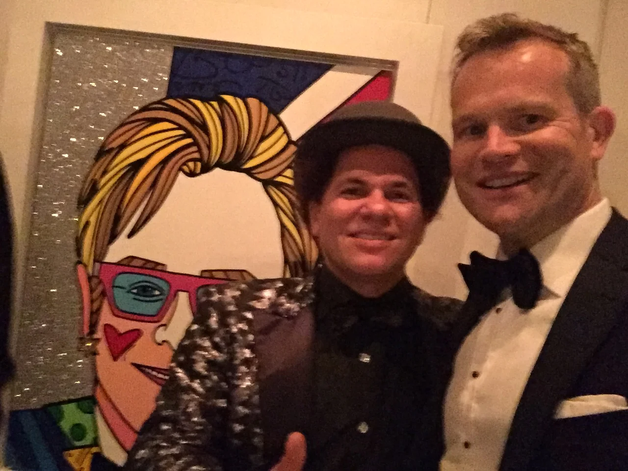  With Romero Britto who donated a portrait of Sir Elton John for a charity auction which raised £130,000 