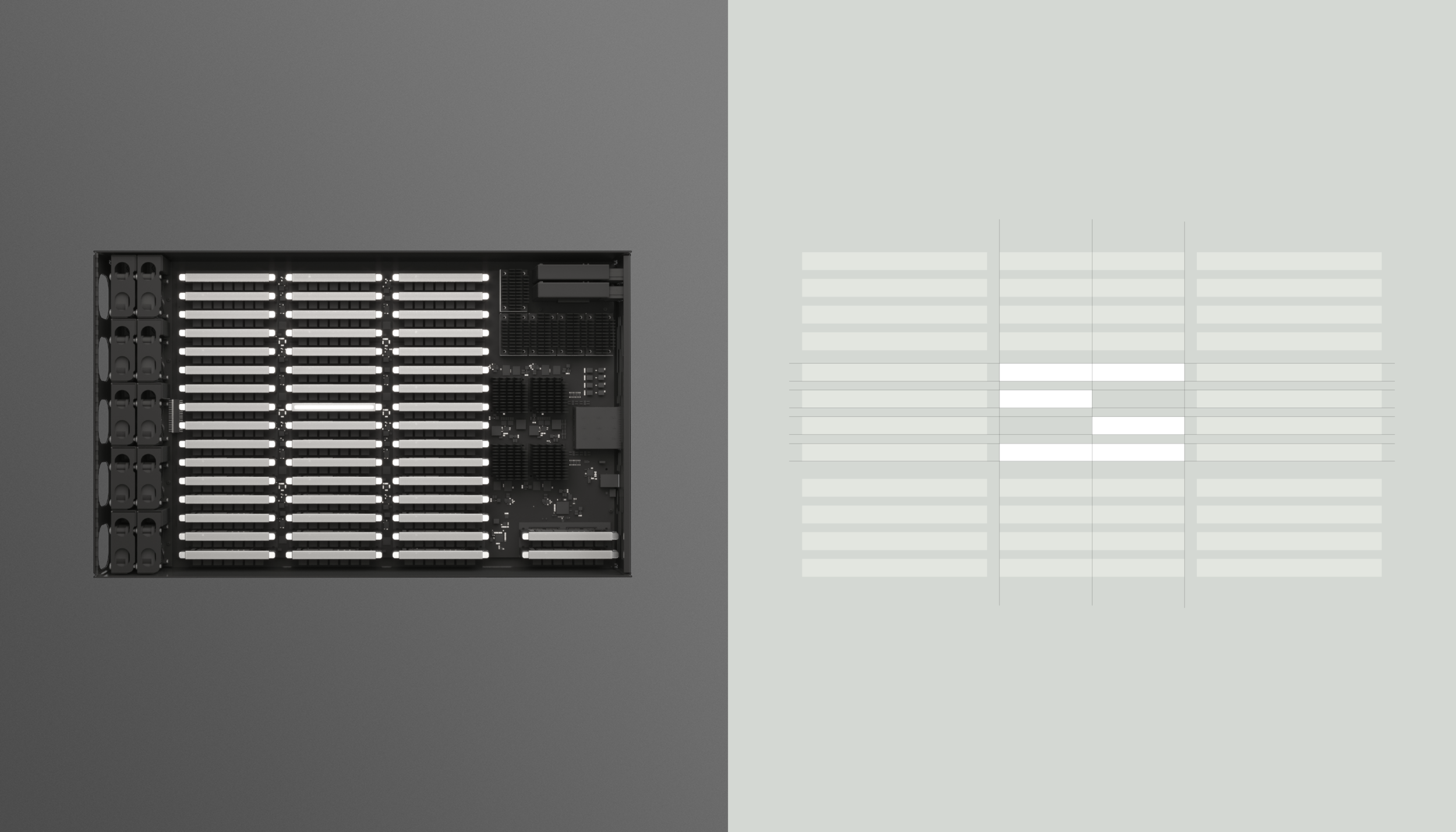 The minimal 'S' marque is based on the intelligent server array and architecture. It forms the basis of a stark visual language executed across product design, technical documentation and a suite of communication tools. 