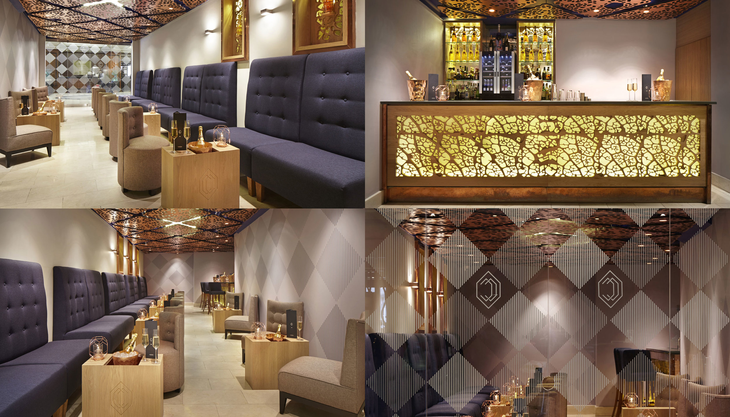 — Client: Vranken Pommery / Hilton Park Lane Role: Visual Identity Design Disciplines: Corporate identity / Interior Signage Architecture / Joinery: Fraher Architects For more information about this, or other projects, drop us a line .
