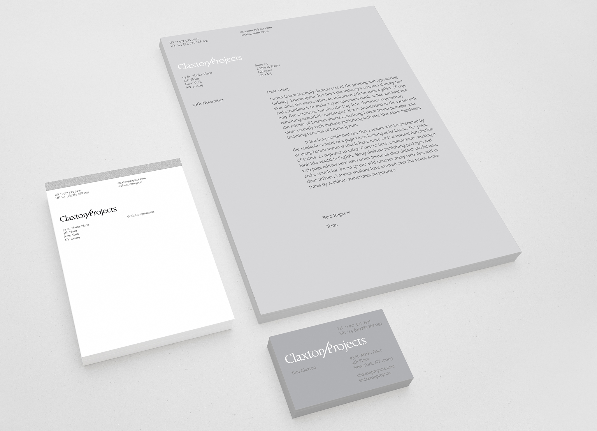 Neutral colours and a simple shape and form created a platform for the books’ vivid content.