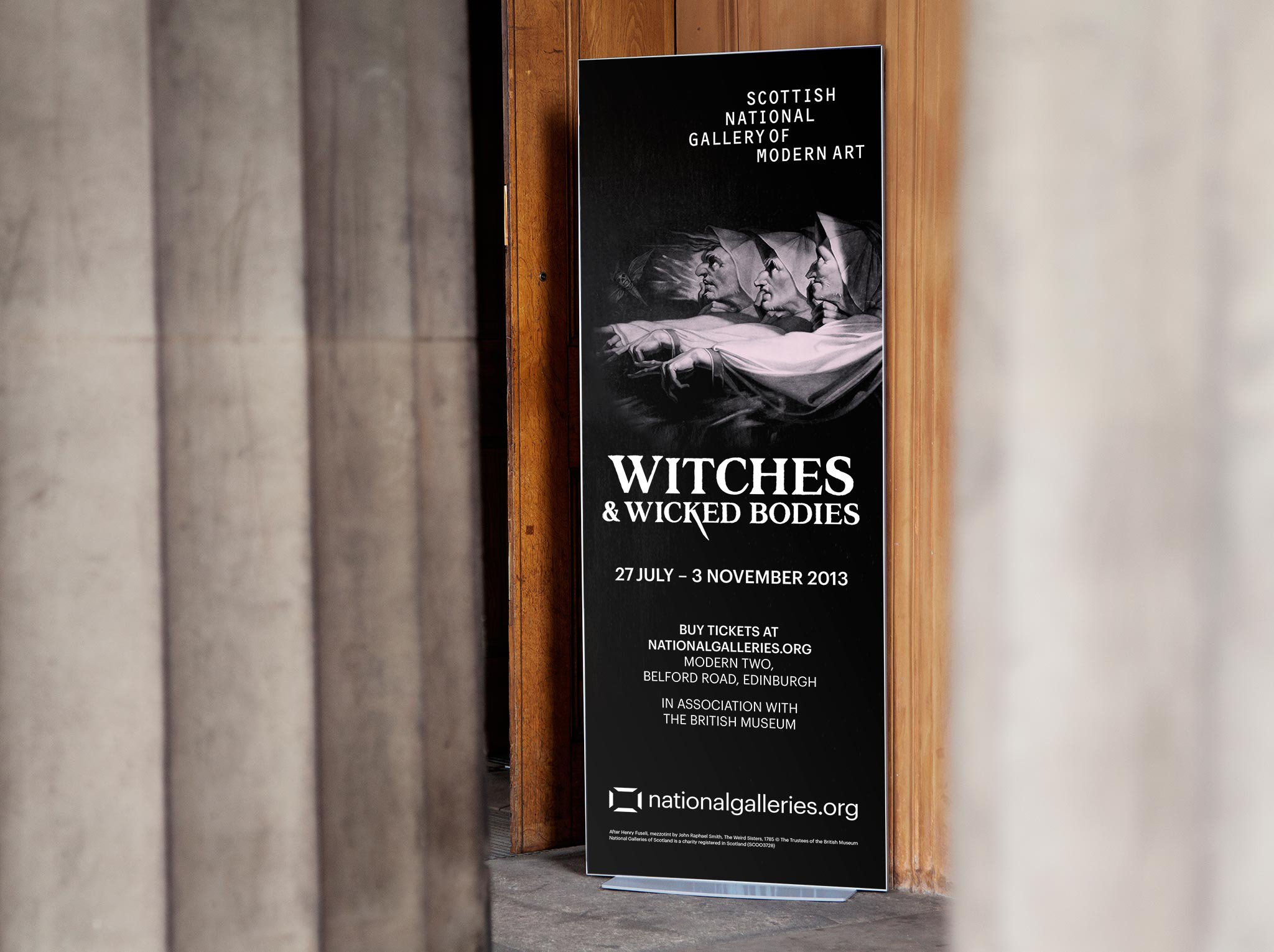 ‘The Weird Sisters’ of Macbeth’ by Henry Fuseli became the campaign’s lead image, consistently applied across all format sizes.