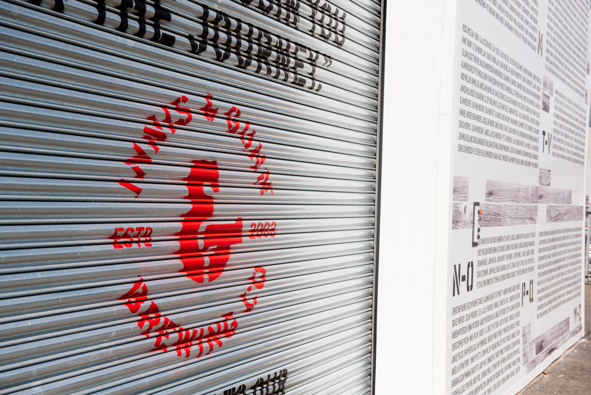 The metal door shutters were then stencilled by our friends at RECOAT with Innis & Gunn’s self-penned quote "Beer is like life itself. Its moments are best savoured with those who join you on the journey".