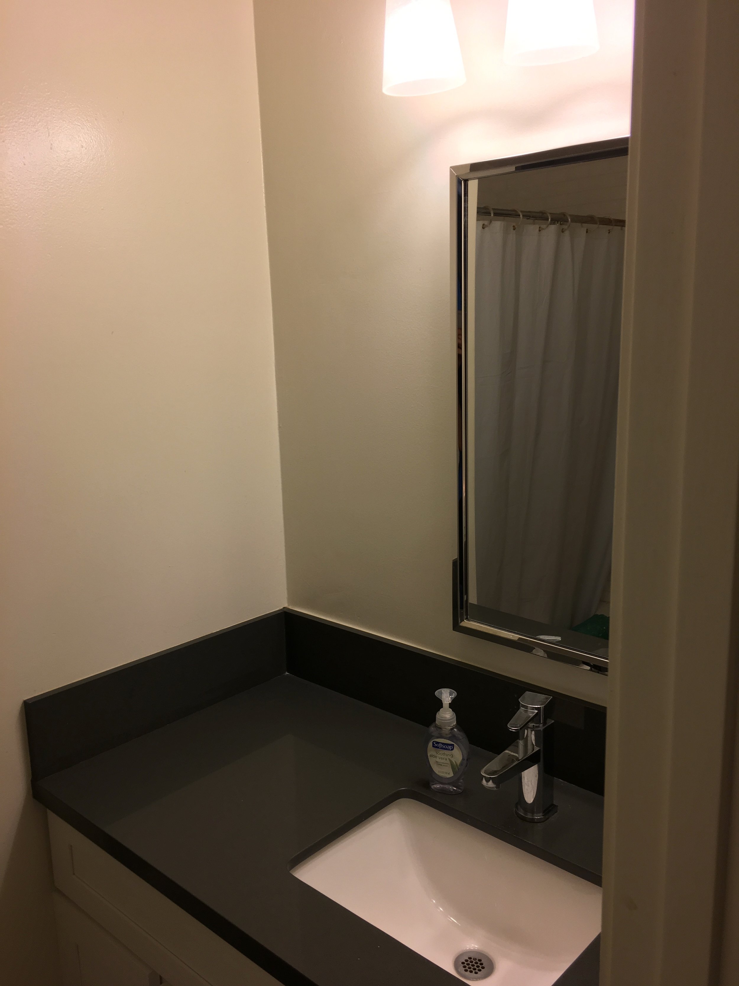 Each apartment has two full bathrooms.