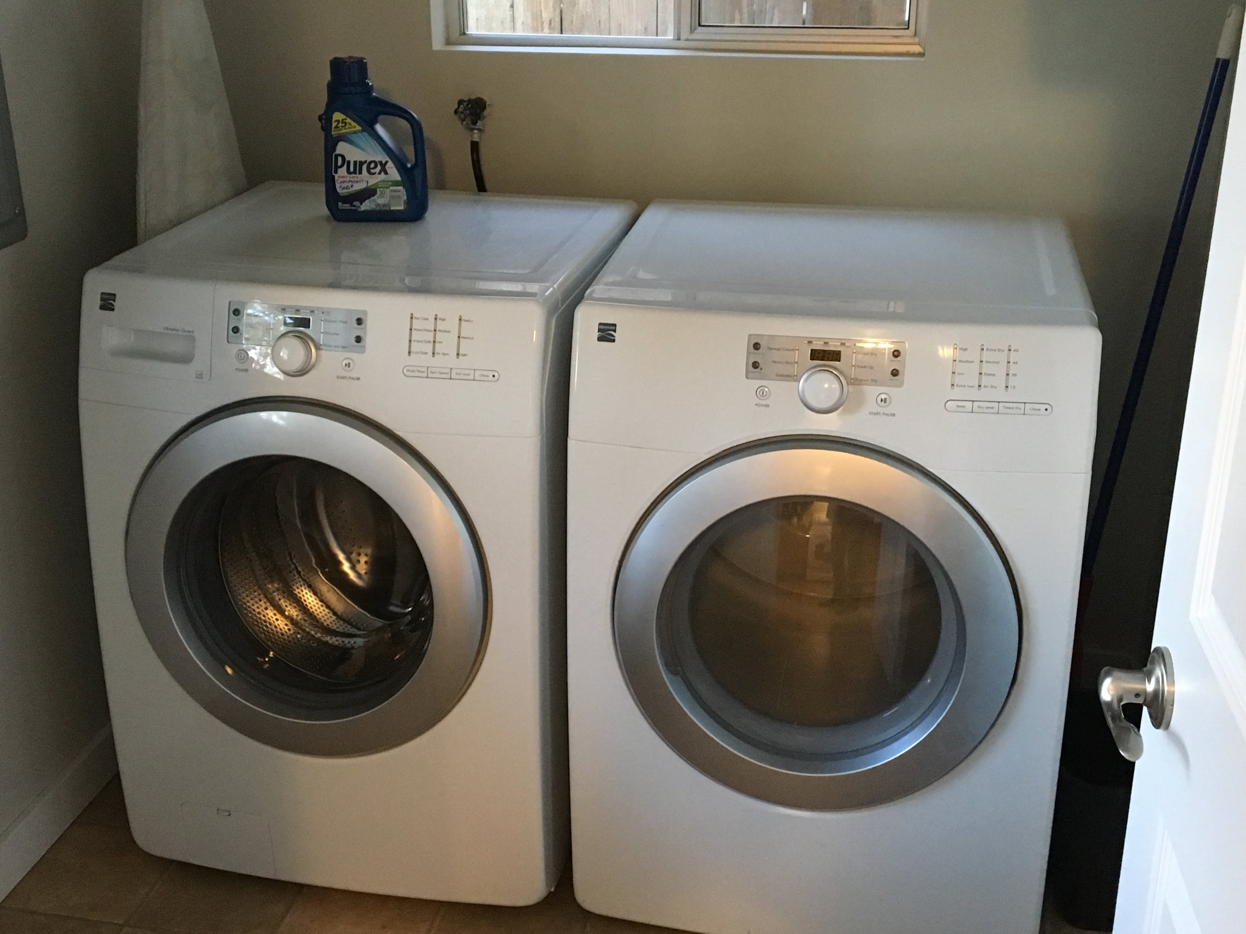 Washer and dryer in home.