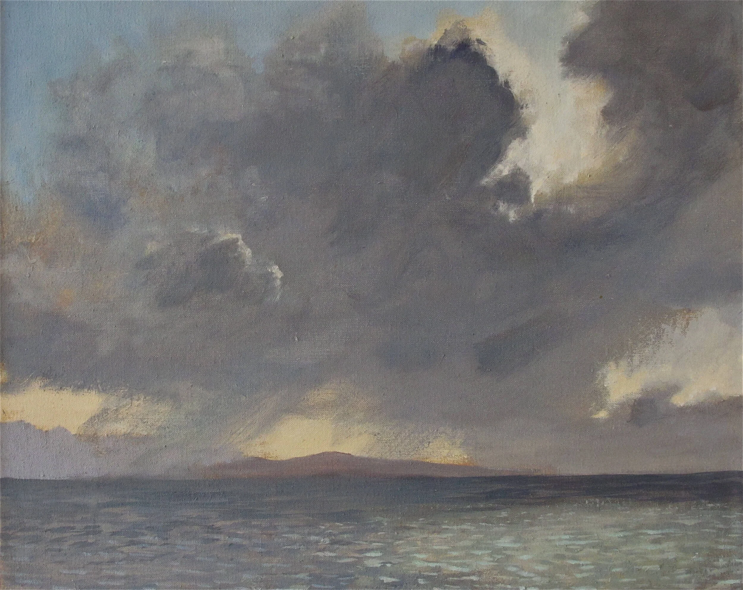 Colonsay Winter Storm Light, Before Snow ( Oil on Linen ) 40.5 x 50.5 cm