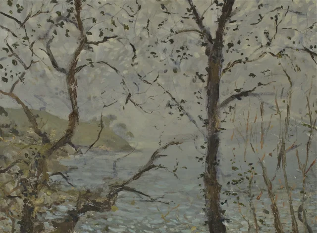 Mist Light in Trees – Helford River ( Oil on Panel ) 33 x 44 cm