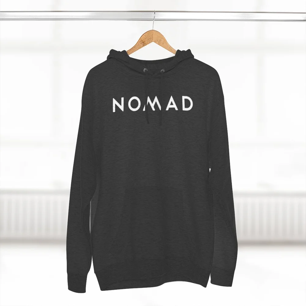 Nomad Hoodie White logo Nomad Church Collective