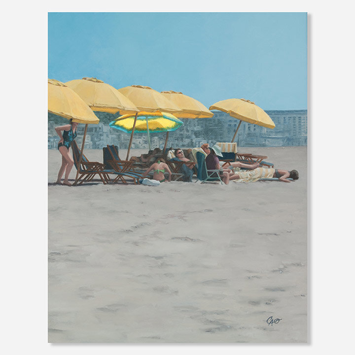 The Yellow Umbrella Oil Painting