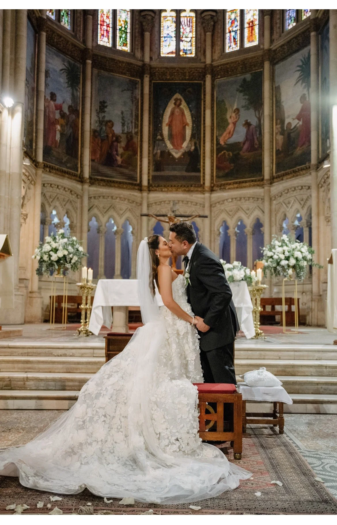 Real bride Sara wearing a bespoke Eden dress by Designer Britta Kjerkegaard at her wedding in Italy