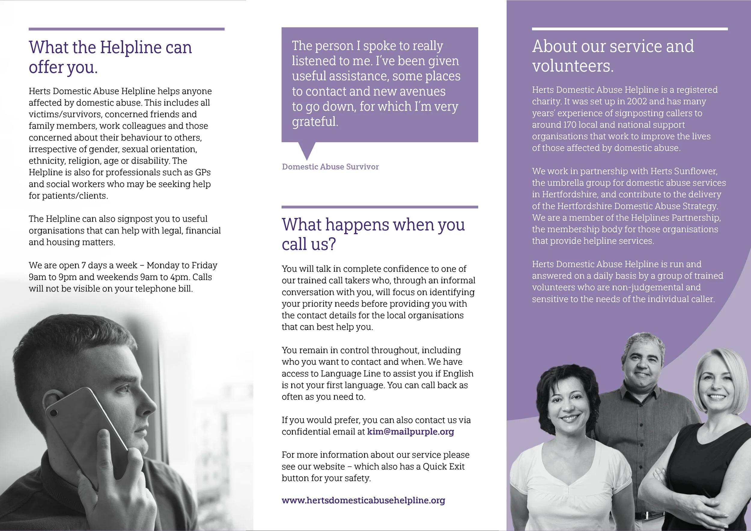 The Hertfordshire Domestic Abuse Helpline