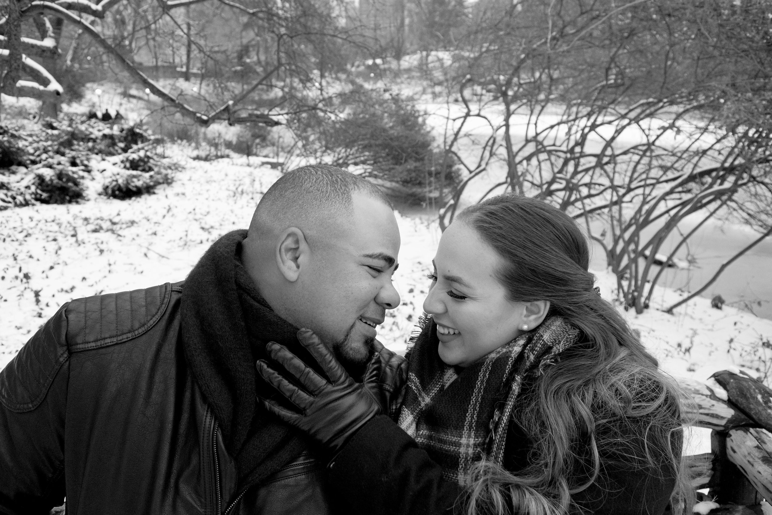  Married Couples Winter Engagement Session Photography Central Park Gapstow Bridge  