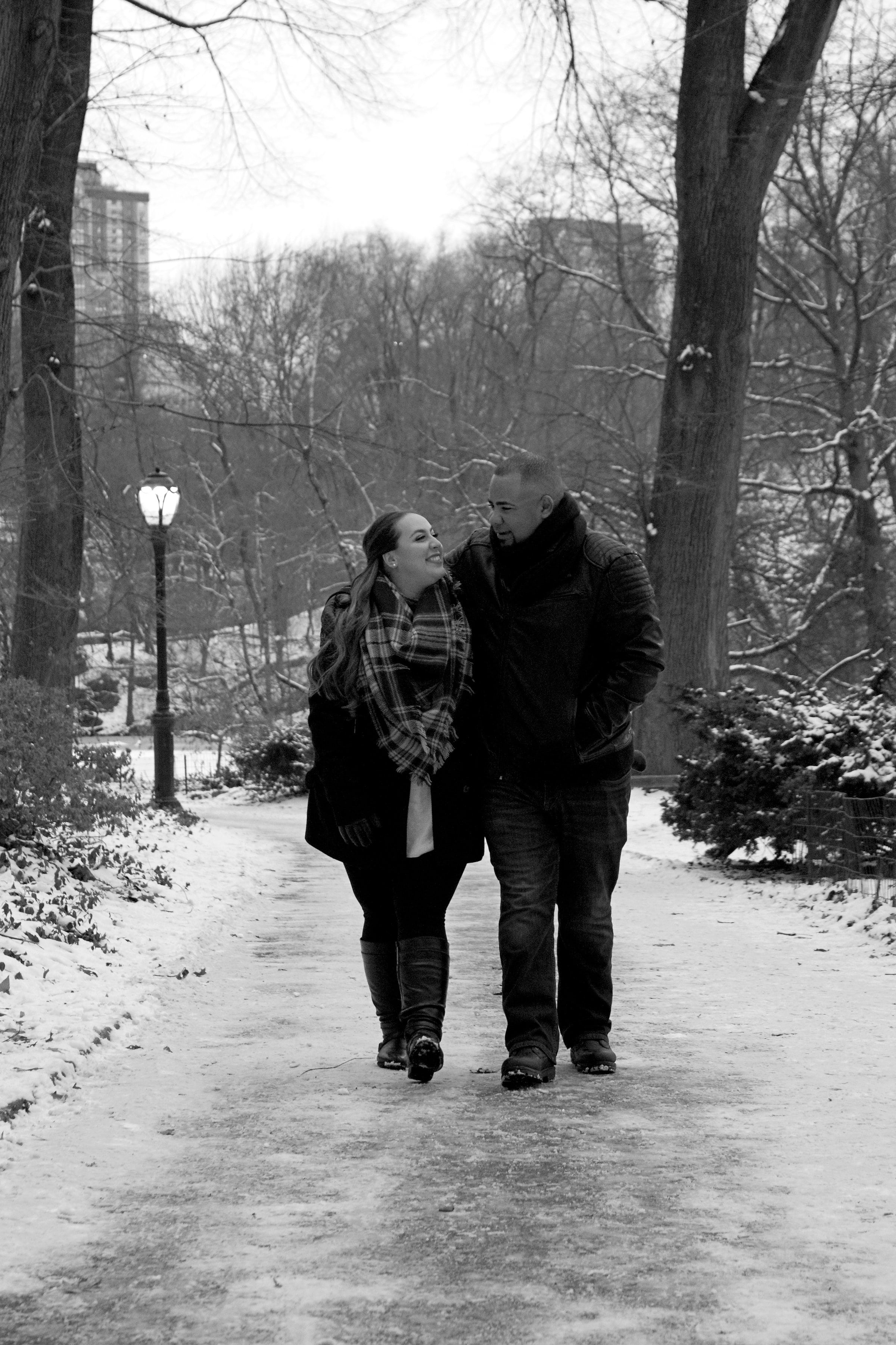  Married Couples Winter Engagement Session Photography Central Park Gapstow Bridge  