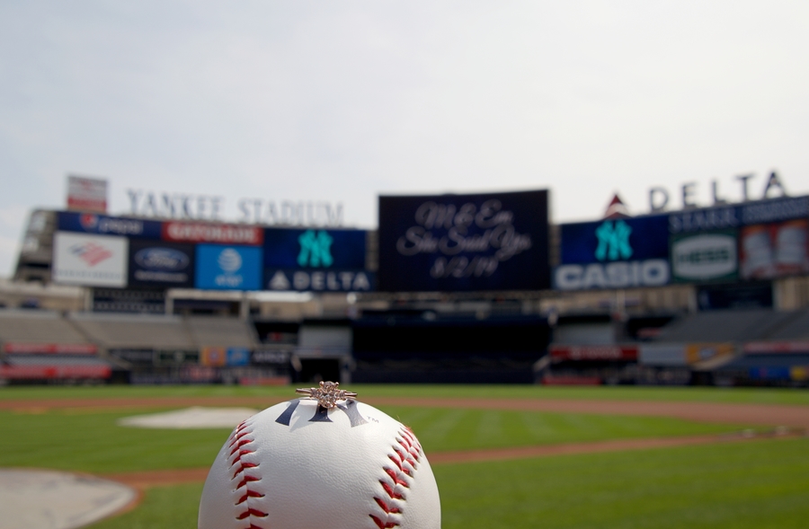  surprise proposal yankee stadium new york engagement photographer 