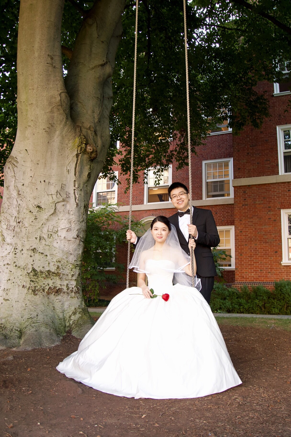  Yale University Bride and Groom Wedding portrait photographer 