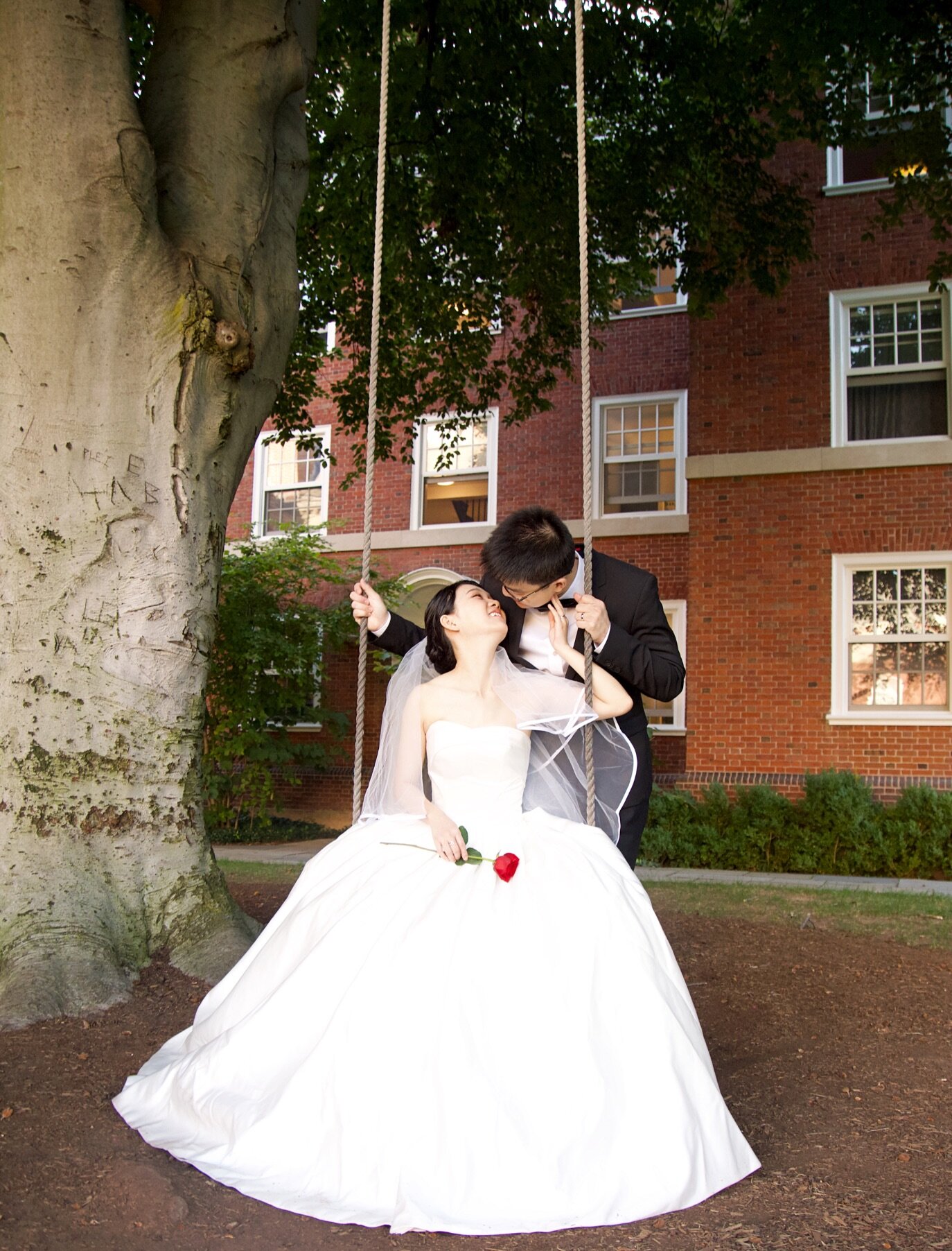  Yale University Bride and Groom Wedding portrait photographer 