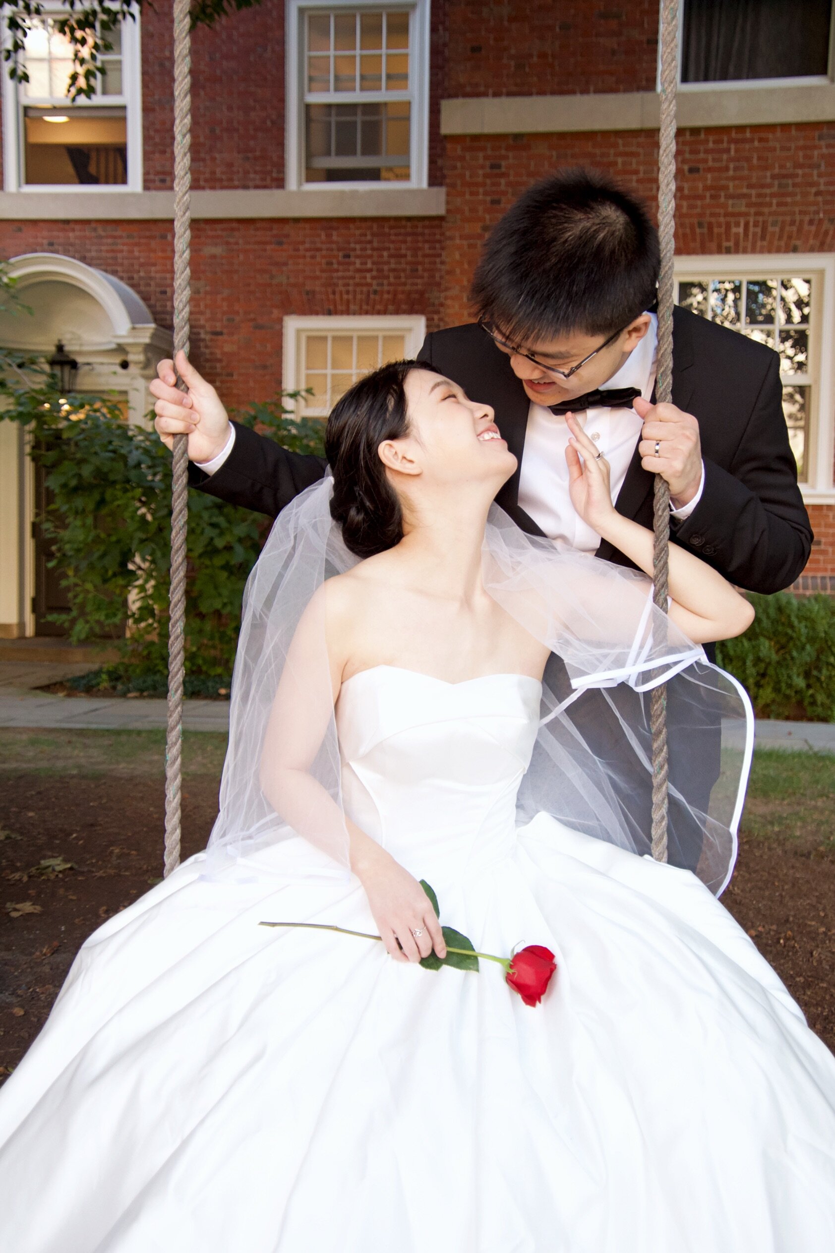  Yale University Bride and Groom Wedding portrait photographer 